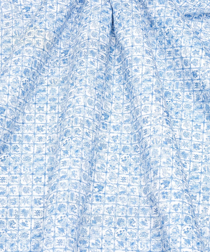 Liberty of London Tana Lawn - Language of Flowers Blue