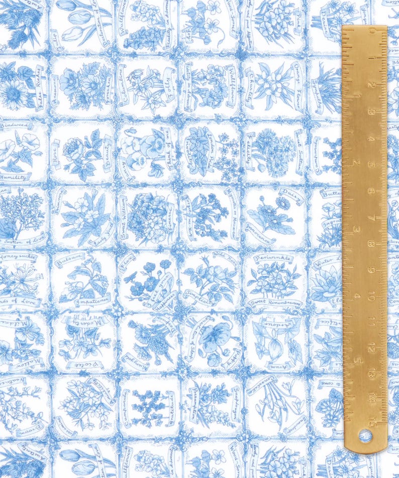 Liberty of London Tana Lawn - Language of Flowers Blue